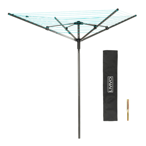 4-Arm Rotary Clothes Airer - Charcoal